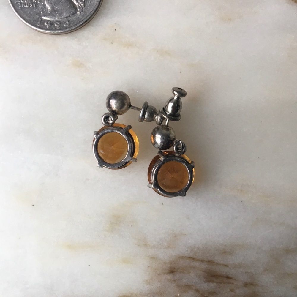 Vintage | Orange Dangly Studs - Picture 2 of 4